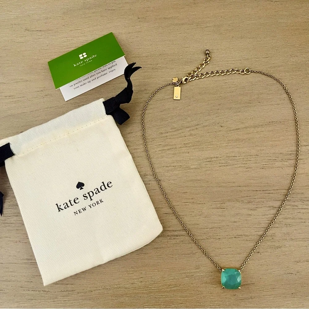 Kate Spade Blue Green New York Cause A Stir Stone Pendant Necklace - Picture 1 of 5